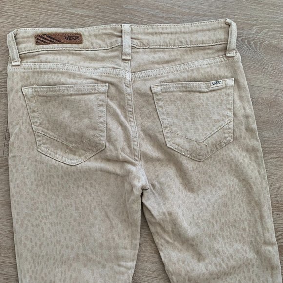 Vans Skinny Pant Animal Print Tan Khaki Women's Size 5 Stretch Cotton/Elastane - Picture 6 of 9